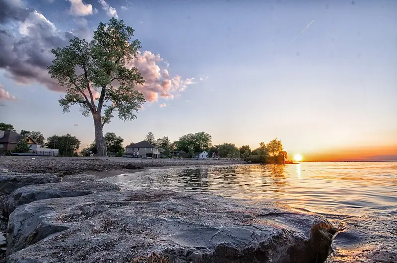 Sunset at Lakewood Park beside Lake St. Clair in Tecumseh