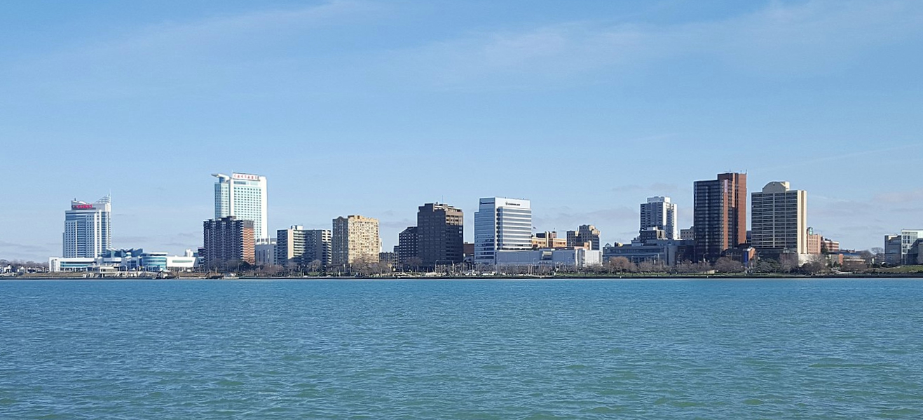 Windsor Ontario riverfront skyline