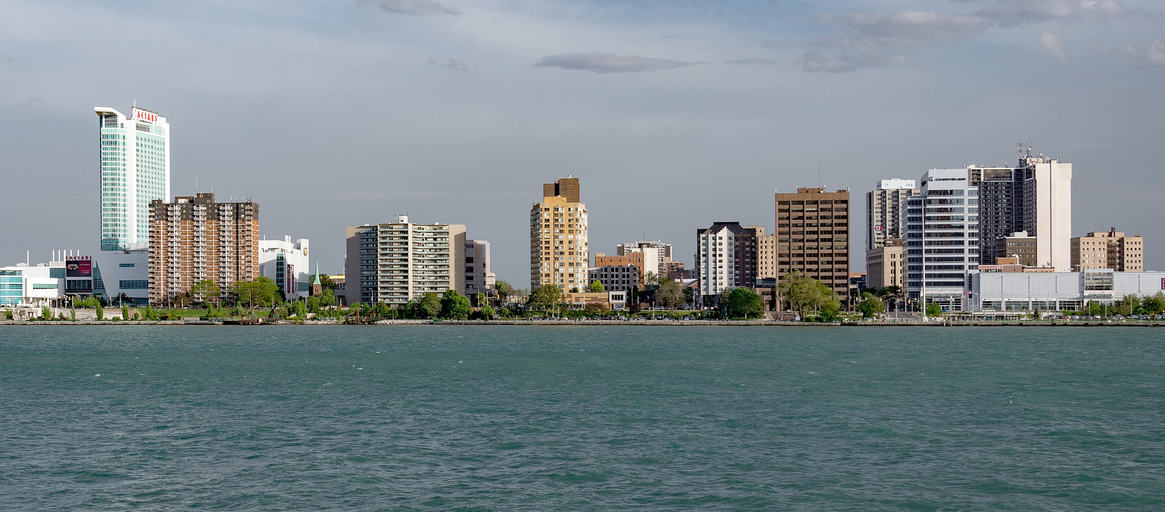 Windsor skyline along the Detroit River